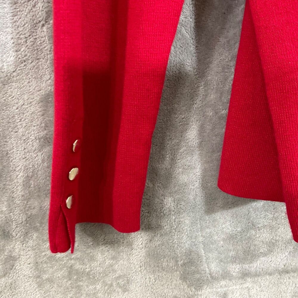 Chico's Long Sleeve Turtle Neck Sweater women’s 3 /US XL Red w button detail - Picture 2 of 10